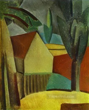 watering garden Painting - House in a Garden 1908 Pablo Picasso